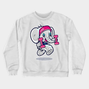 Exercising Elephant Crewneck Sweatshirt